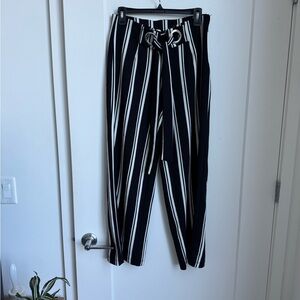 Striped Black and White Women’s Pants